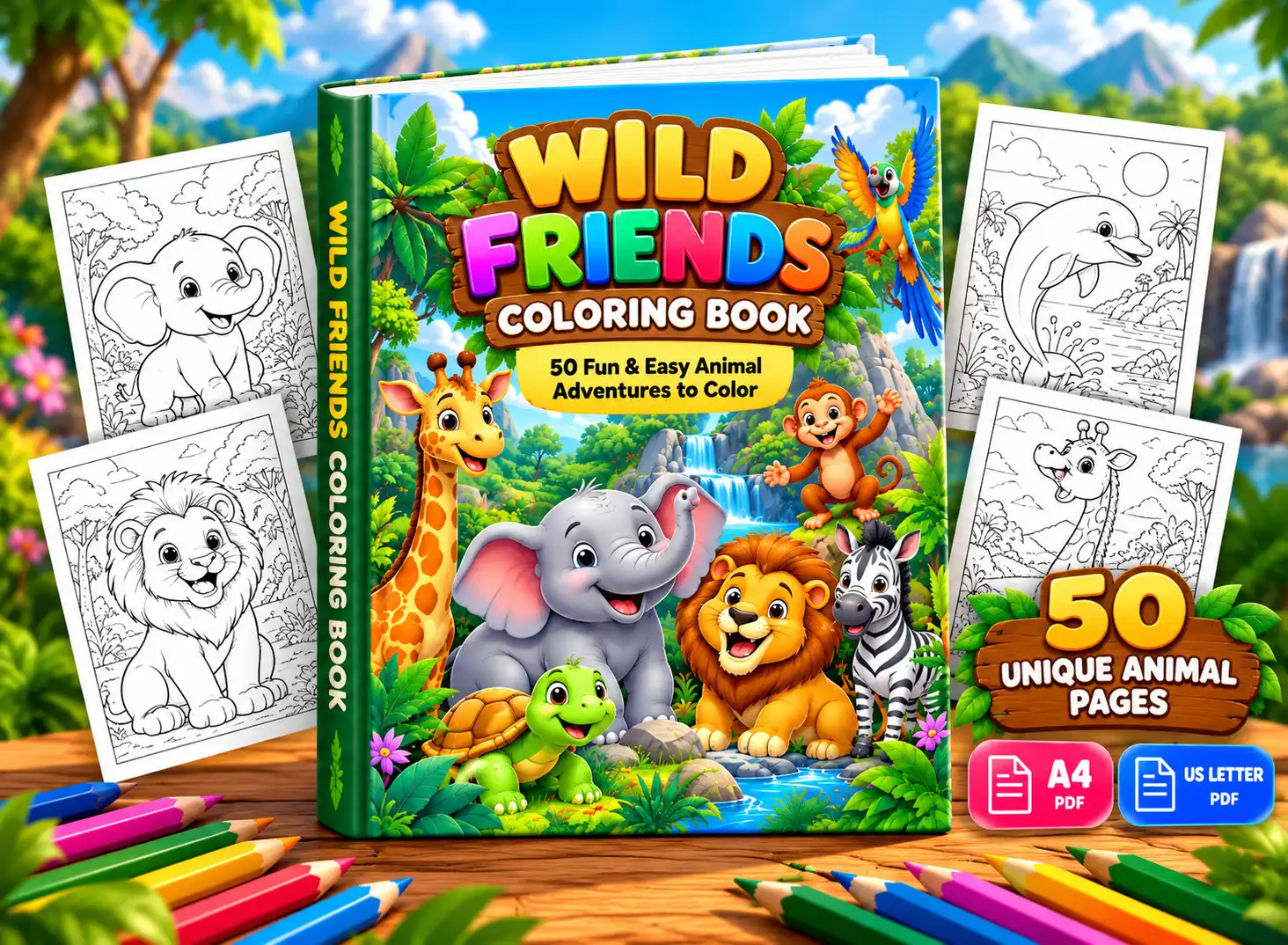 Wild Friends Coloring Book